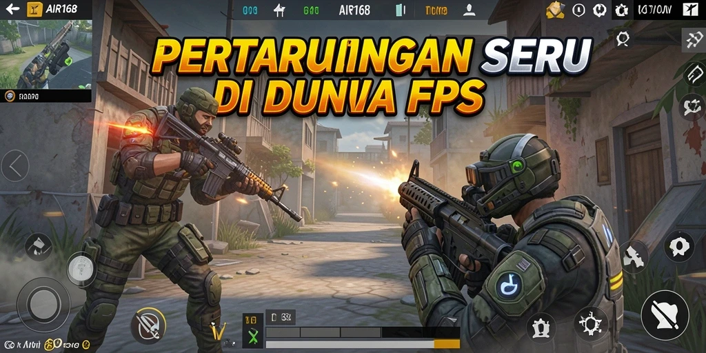 Screenshot gameplay menegangkan dari AIR168 dengan aksi tembak-menembak intens.
