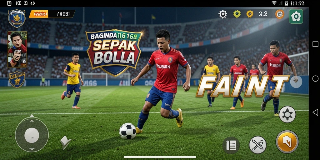 Tampilan dinamis gameplay sepak bola dalam BAGINDA168.