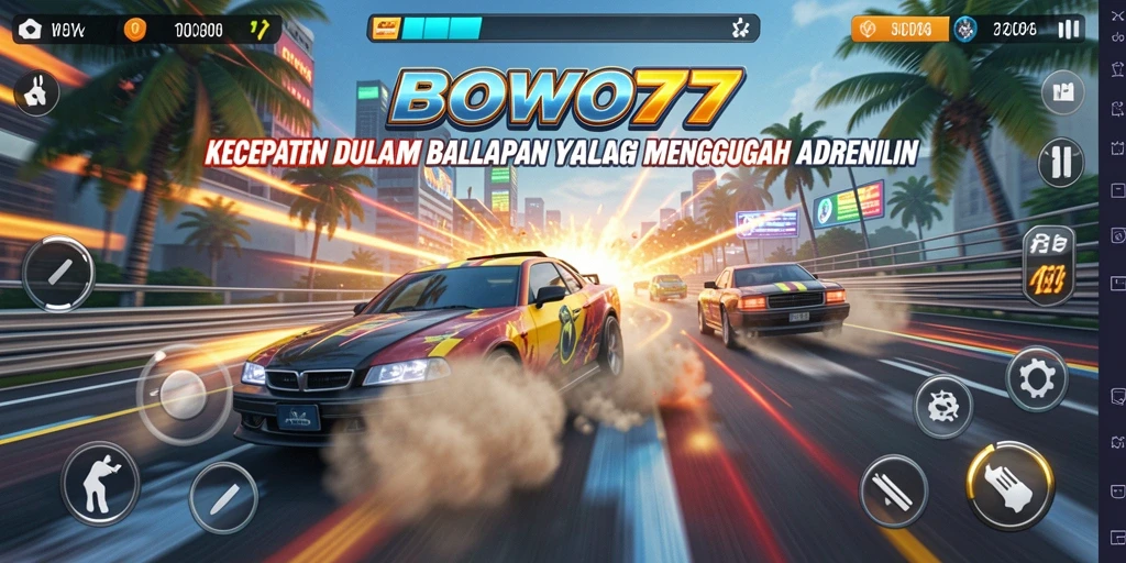 Gameplay BOWO77 yang seru dan penuh adrenalin saat balapan.