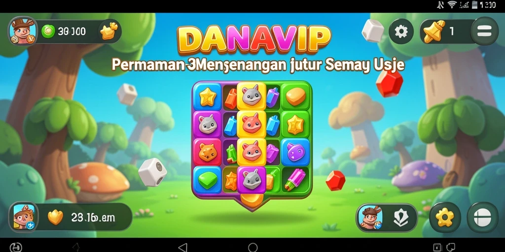 Tampilan gameplay seru DANAVIP dalam kategori Match-3.