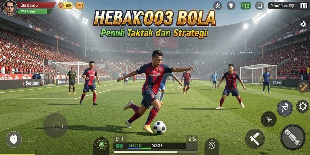 Tampilan gameplay HEBAT303 yang mendebarkan dan penuh aksi di lapangan sepak bola.
