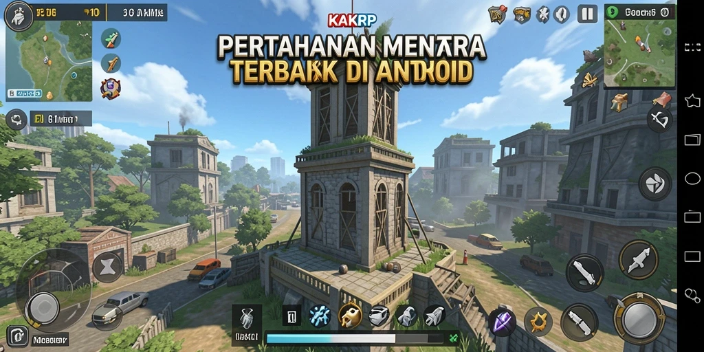 Gameplay menara pertahanan yang menegangkan dan strategis di KAKRP.
