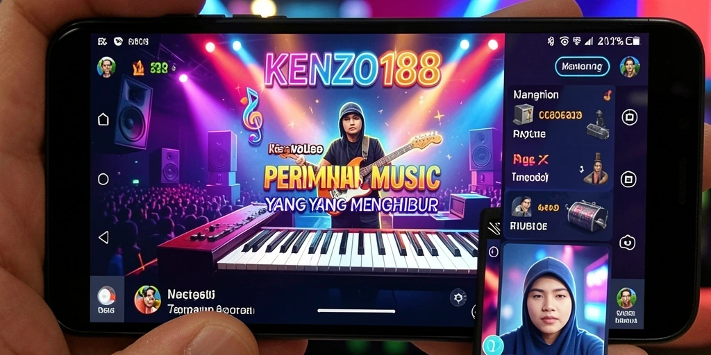Tampilan gameplay KENZO188 saat pengguna bernyanyi lagu favorit.