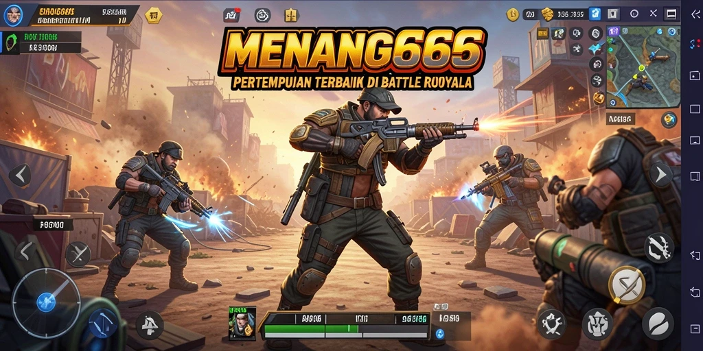 Tampilan gameplay yang mendebarkan di MENANG666 dalam mode Battle Royale.