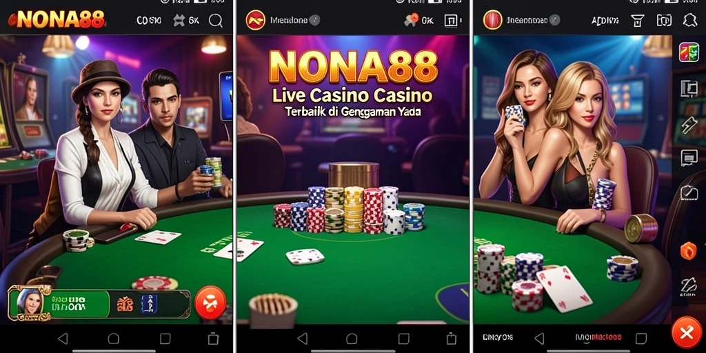 Gameplay Live Casino NONA88 dengan dealer langsung yang profesional.