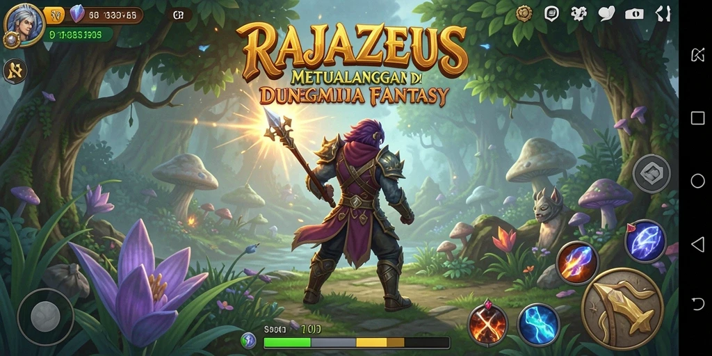 Tampilan gameplay seru RAJAZEUS di dunia petualangan yang menakjubkan.