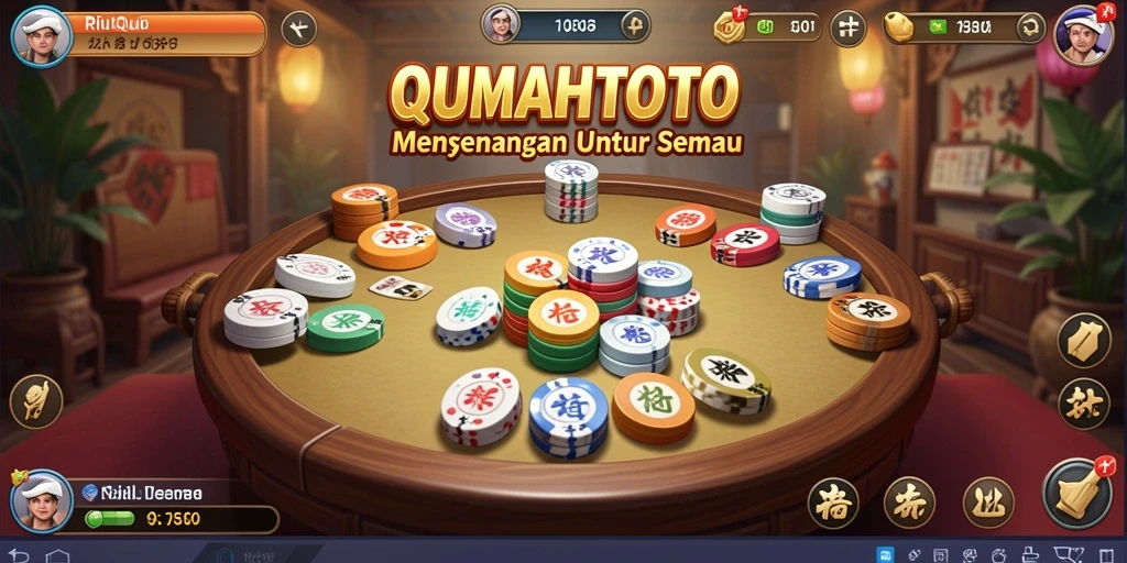 Tampilan gameplay seru dalam RUMAHTOTO, permainan QiuQiu yang menantang.