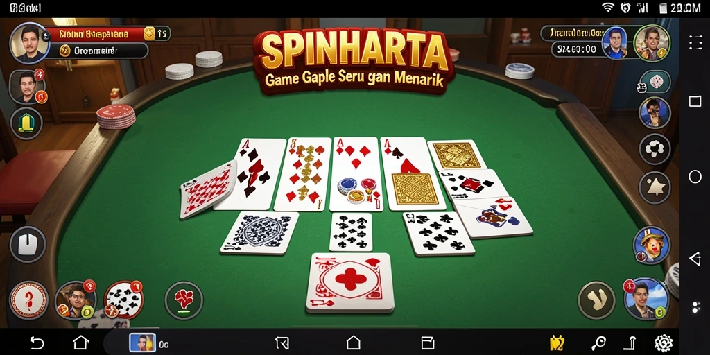 Screenshot gameplay SPINHARTA menampilkan serunya permainan Gaple.